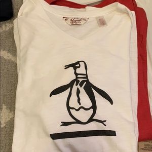 Penguin V neck white